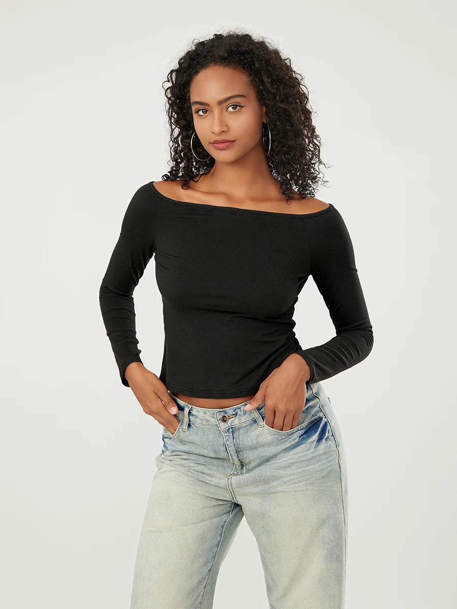 Long-Sleeve Off-the-Shoulder PlushSoft Top