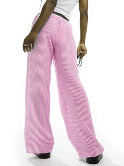 Casual Striped Straight Leg Pants