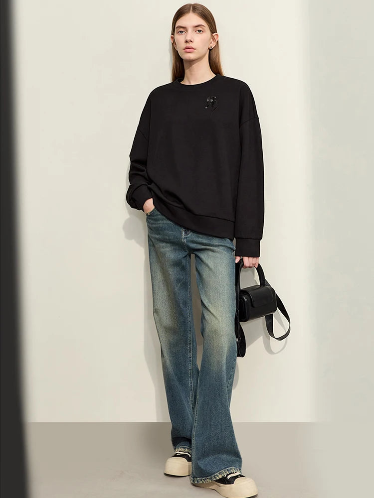 Light Washed Slouchy Straight Jean