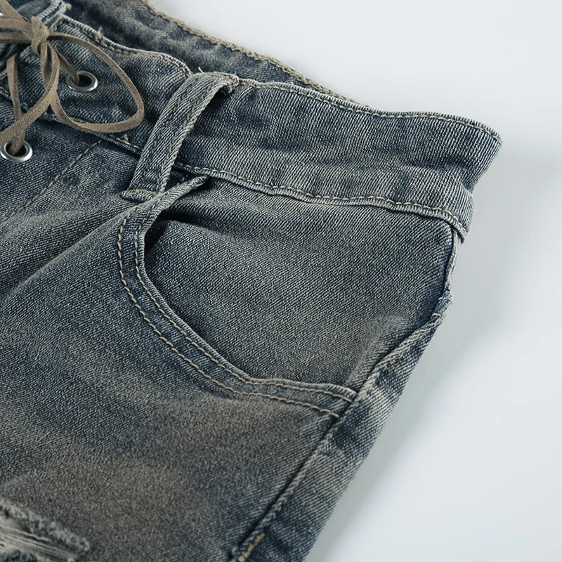 Wide Leg Denim Pants