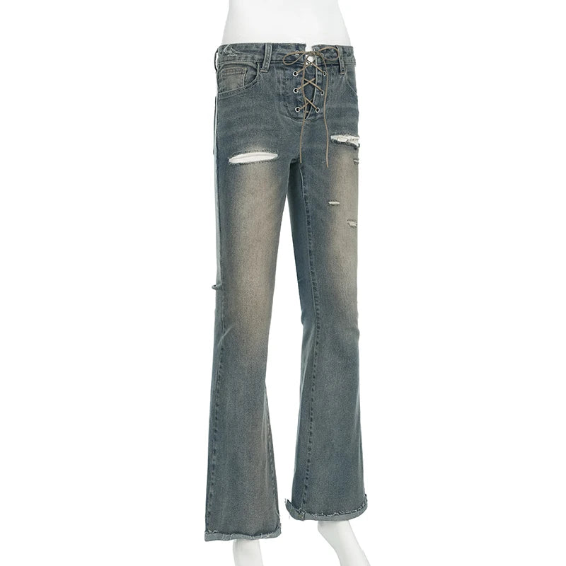 Wide Leg Denim Pants