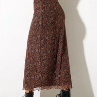 Polyester Floral Maxi Skirt