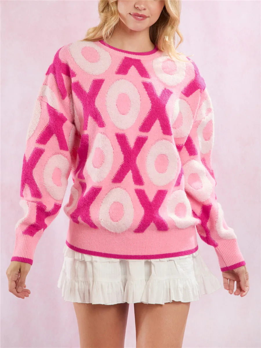 Women’s Heart Jacquard Knit Sweater