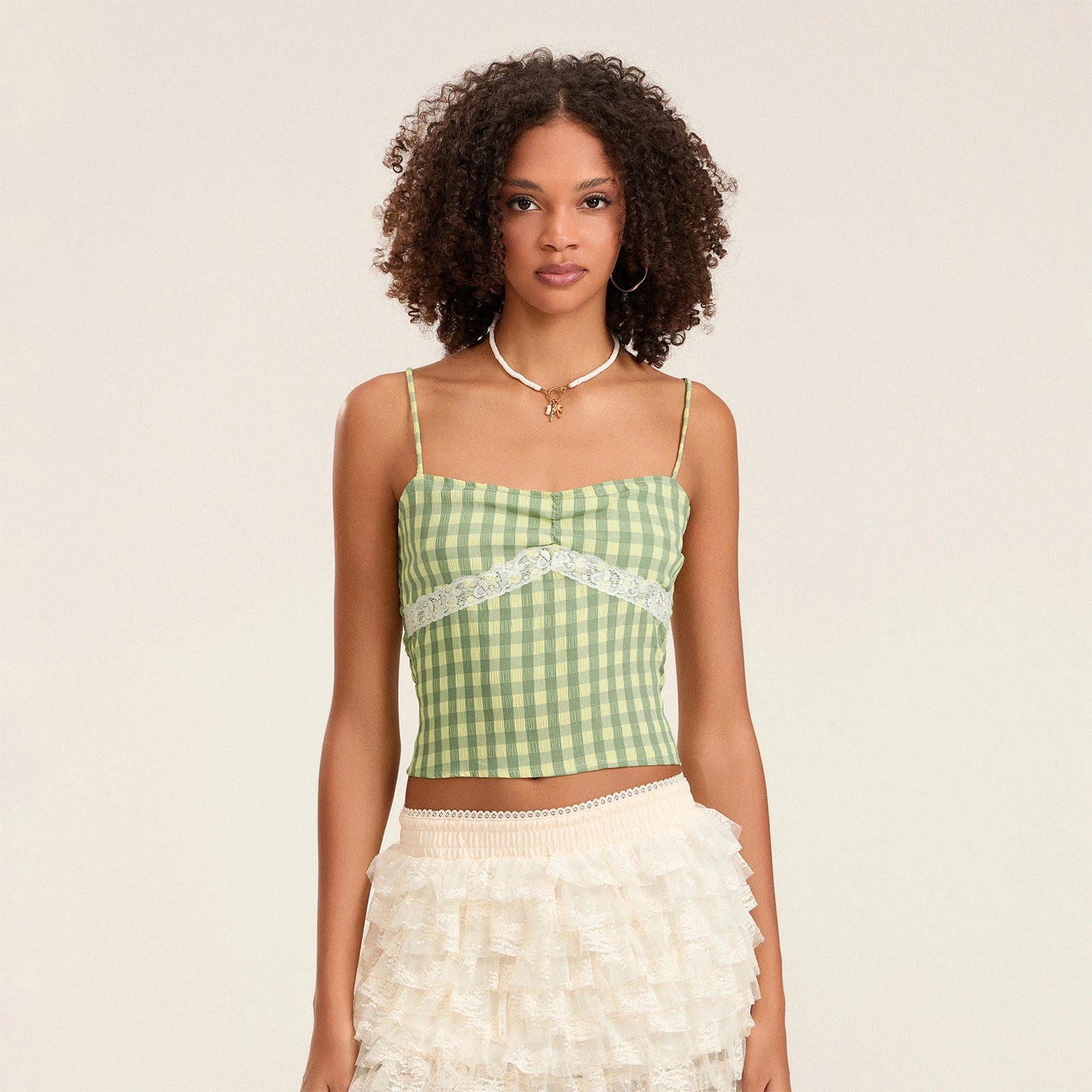 Spaghetti Strap Plaid Camisole