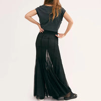 Hem Flowy Skirts Casual A-line Midi Skirts