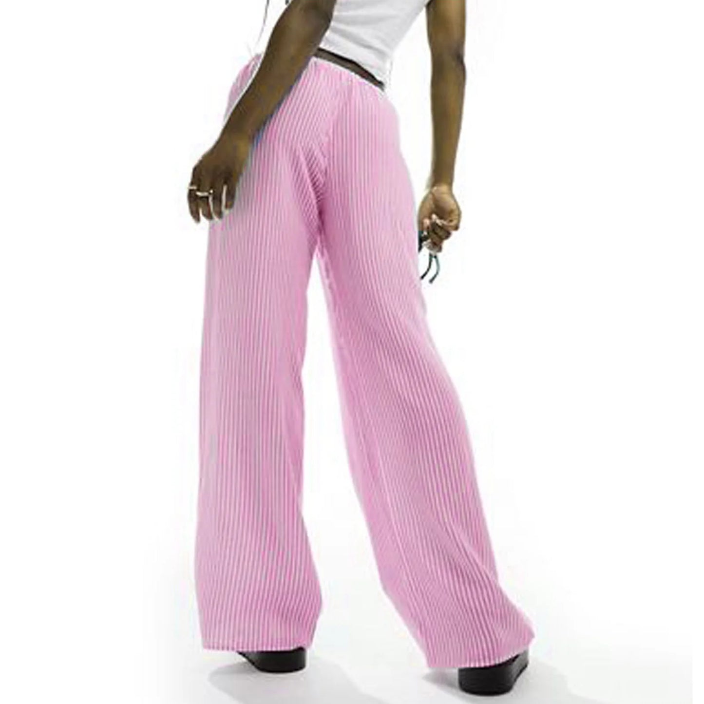 Casual Striped Straight Leg Pants