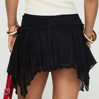 White Ruffle Mini Skort