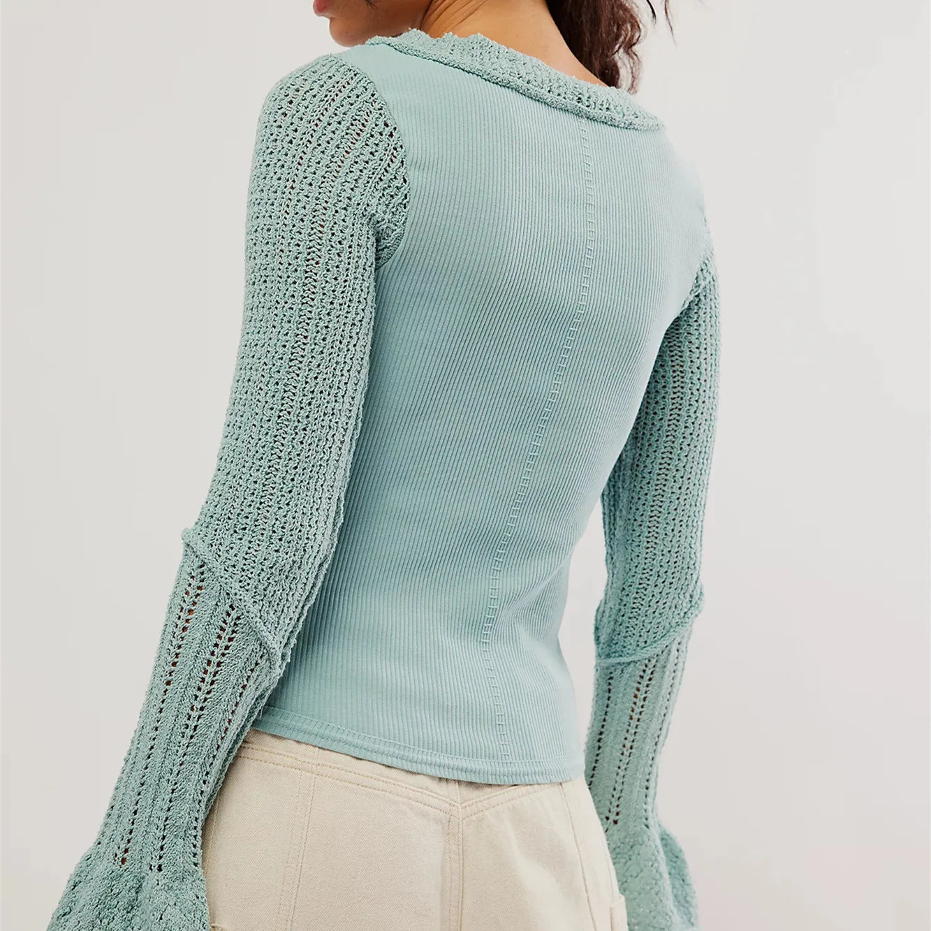 Solid Long-Sleeve Knit Top
