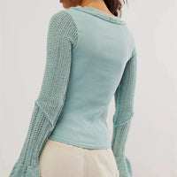 Solid Long-Sleeve Knit Top