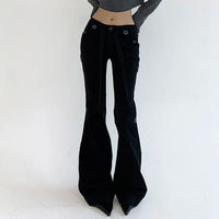 Dark Brown Low Rise Flare Jeans