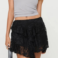 Ruffle Pleated Mini Skirt