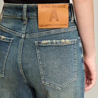 Light Washed Slouchy Straight Jean