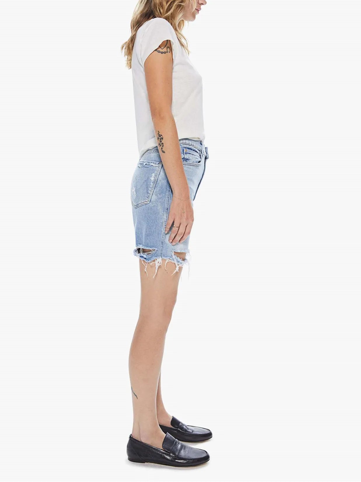 Eva Straight Holes Denim Shorts