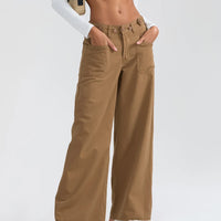 High Waist Wide Leg Denim Pants