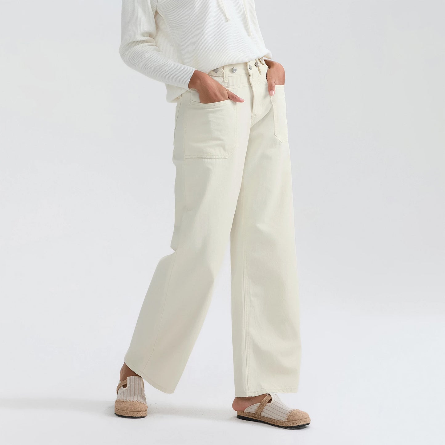High Waist Wide Leg Denim Pants