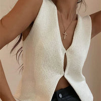 Sleeveless V-Neck Sweater Vest
