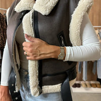 Sleeveless Faux leather Vest
