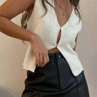 Sleeveless V-Neck Sweater Vest