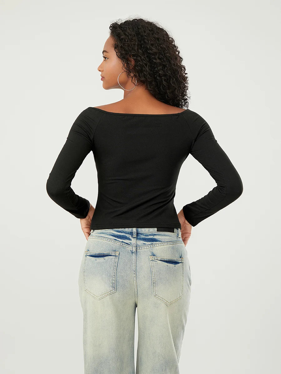 Long-Sleeve Off-the-Shoulder PlushSoft Top