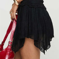 White Ruffle Mini Skort