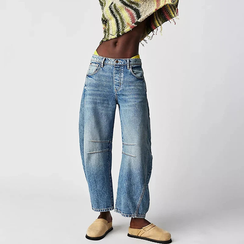 Eva Mid Rise Barrel Jean