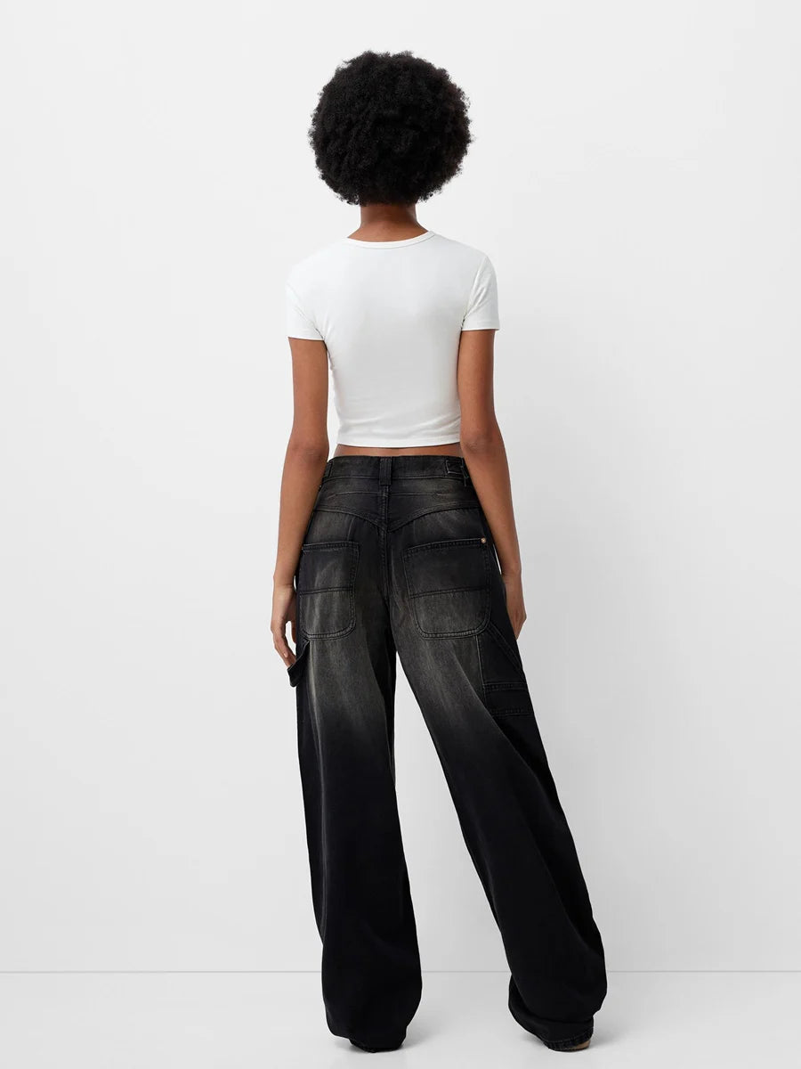 Stylish  Wide Leg Denim jeans