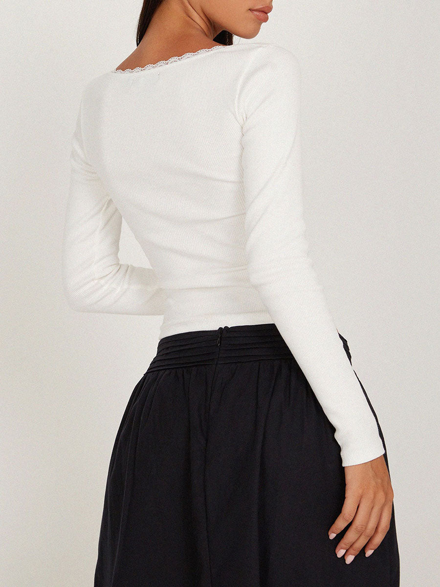 Chelsea Long Sleeve Square Neck Top