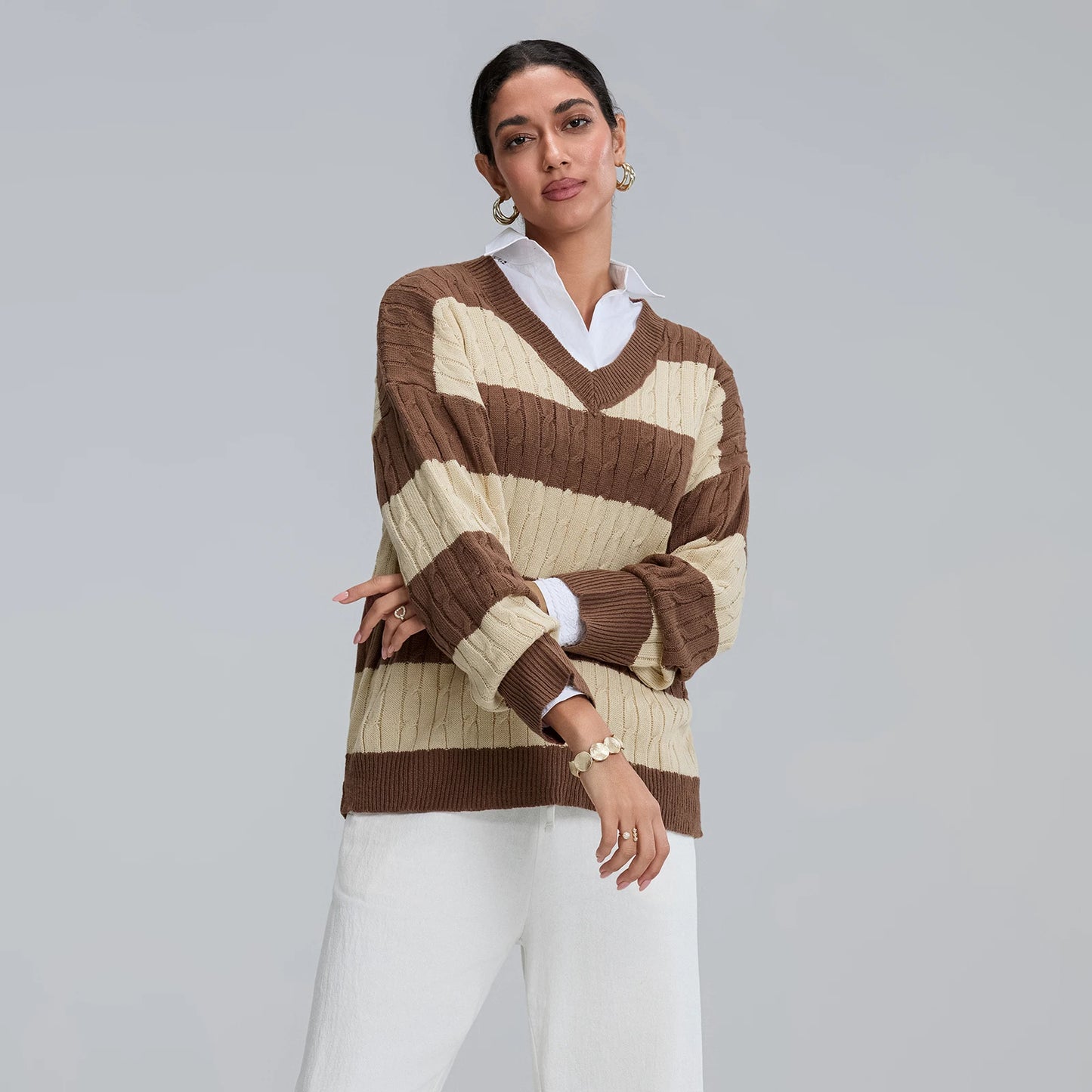 Oversized Crew Neck Pullover Sweater