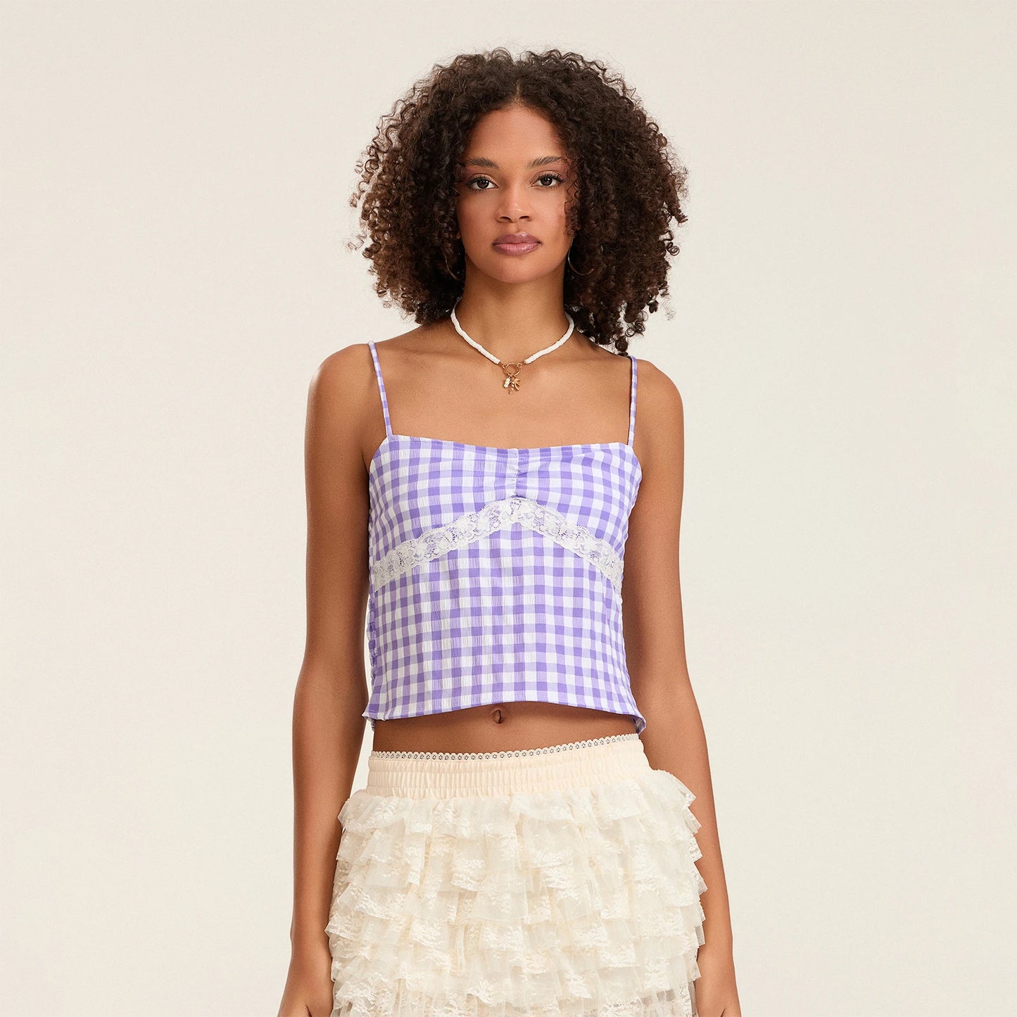Spaghetti Strap Plaid Camisole