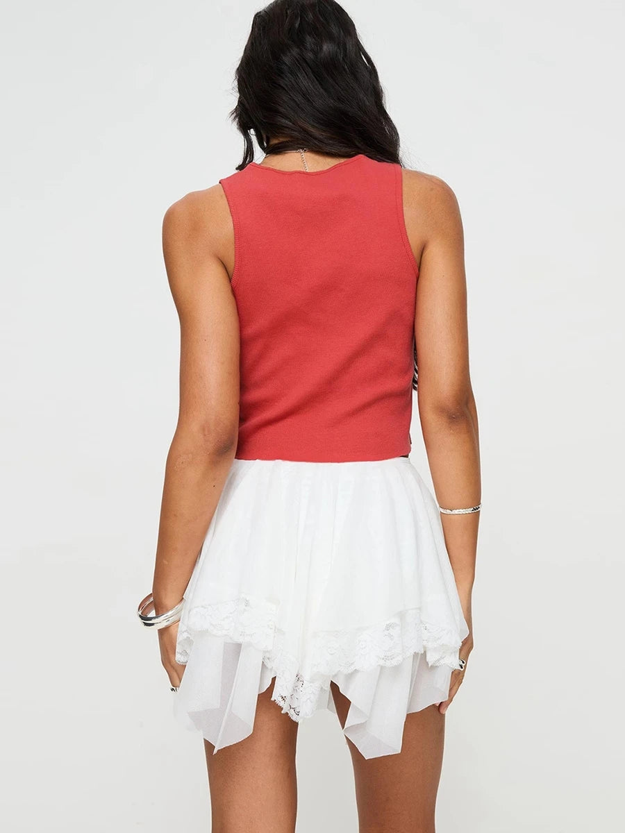 Lace Hanky Hem Mini Skort