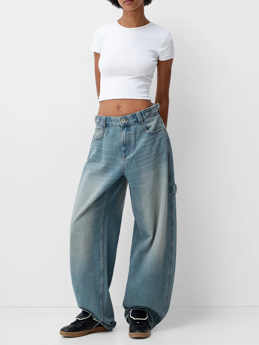 Stylish  Wide Leg Denim jeans