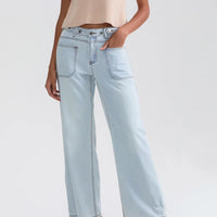 High Waist Wide Leg Denim Pants