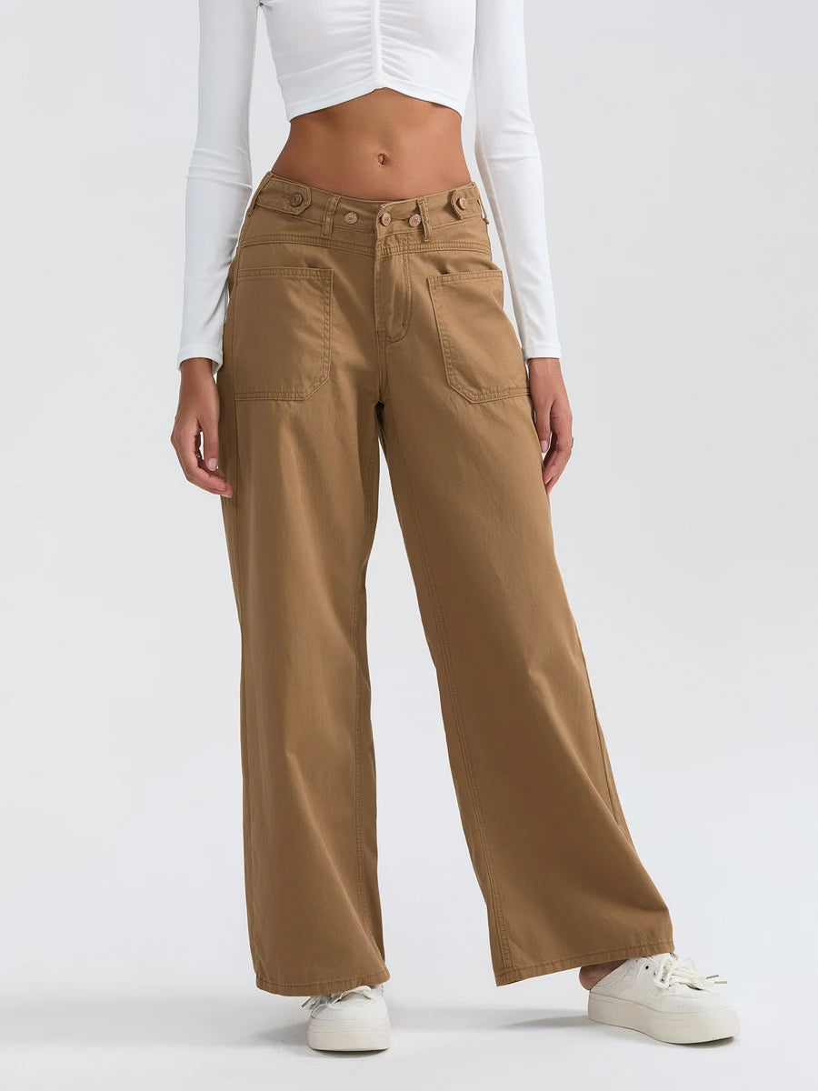 High Waist Wide Leg Denim Pants