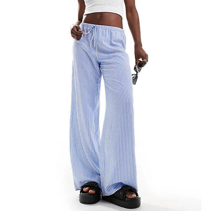 Casual Striped Straight Leg Pants