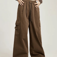 High Waisted Plicated Multiple Pockets pant