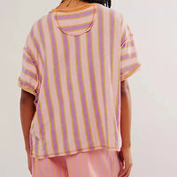 Color Pop Stripe Tee Top
