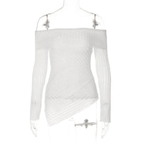 White Neck Long Sleeves