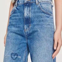 Fashion High Waist Denim Trouser