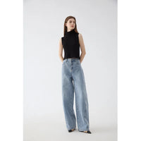 Blue Full Length A-version Denim Pant