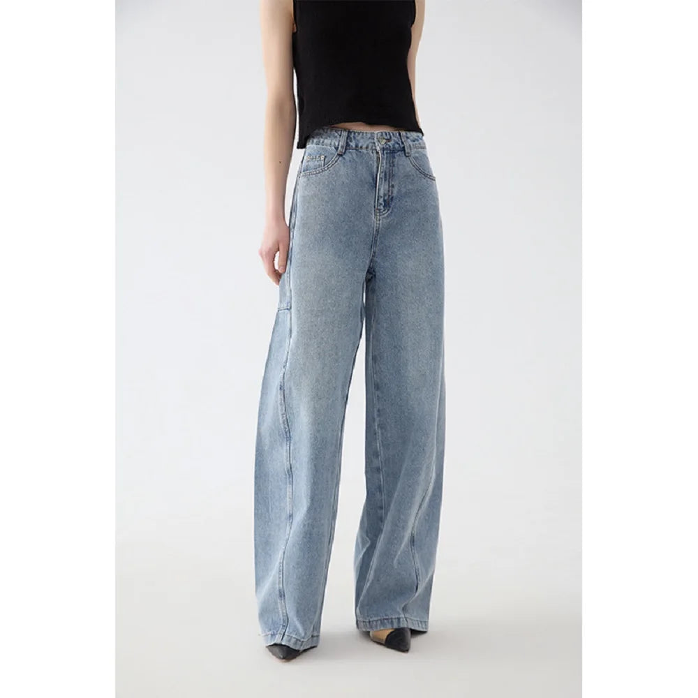 Blue Full Length A-version Denim Pant