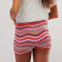 Colored Striped Knit Shorts