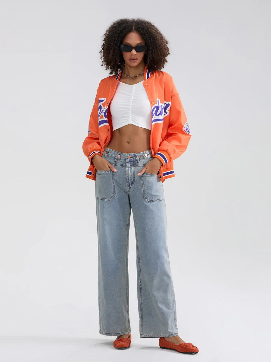 High Waist Wide Leg Denim Pants