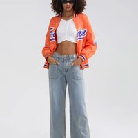 High Waist Wide Leg Denim Pants