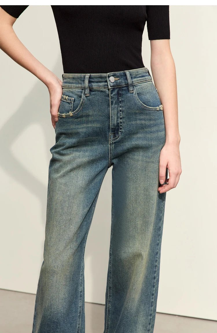 Light Washed Slouchy Straight Jean