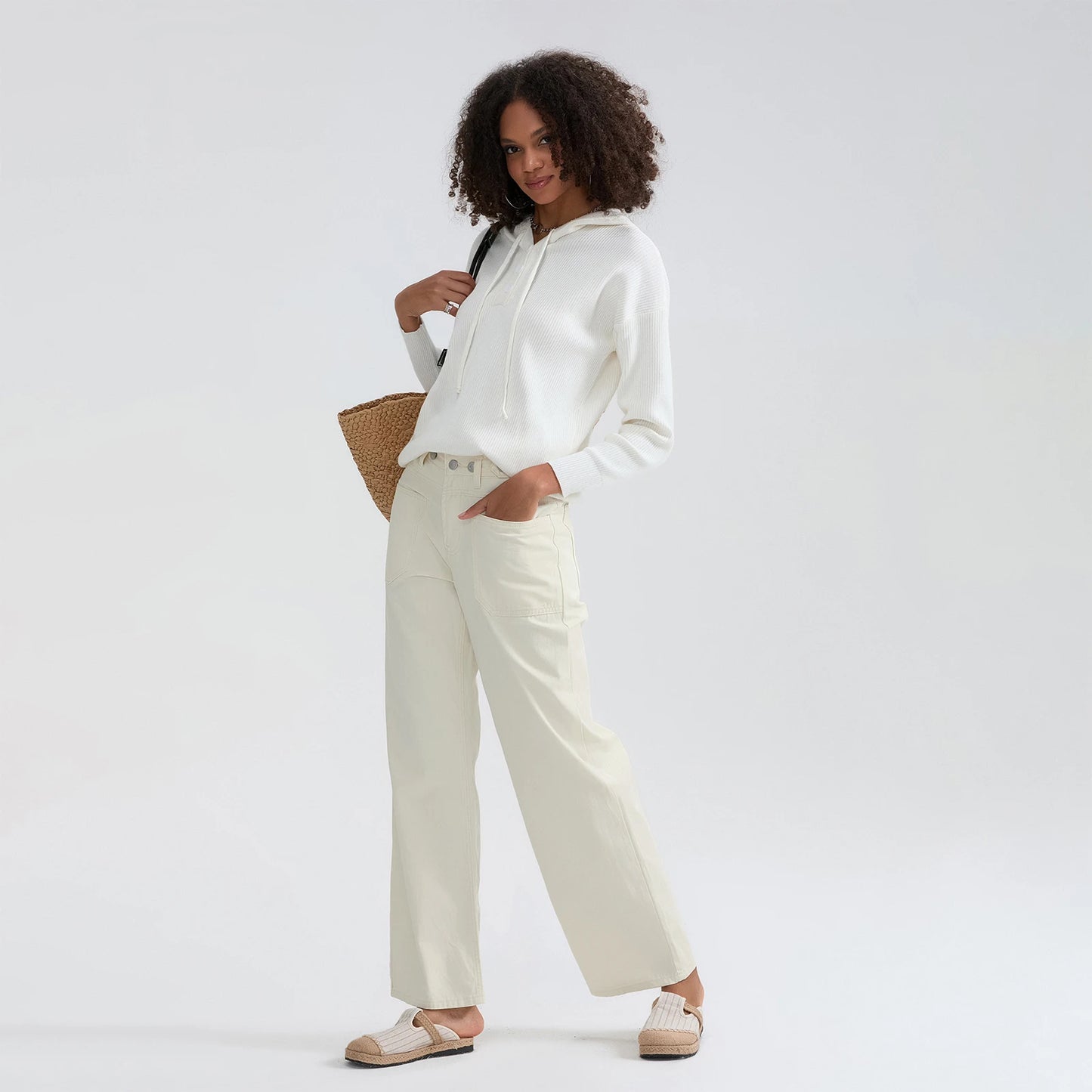 High Waist Wide Leg Denim Pants