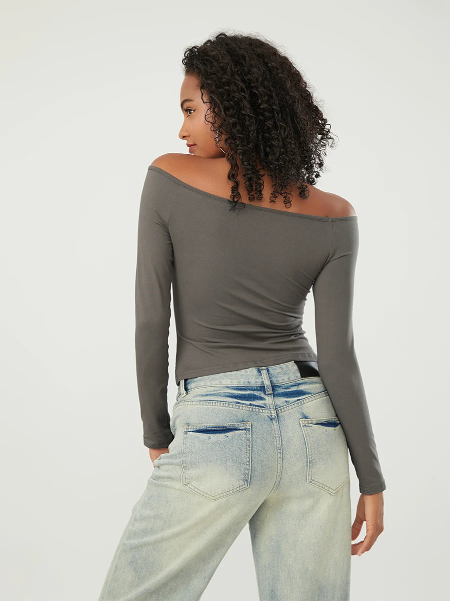 Long-Sleeve Off-the-Shoulder PlushSoft Top