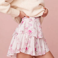Floral Print Flowy Mini Skirts