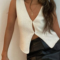 Sleeveless V-Neck Sweater Vest