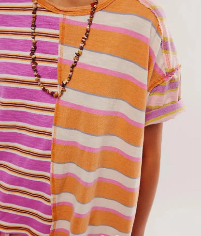 Color Pop Stripe Tee Top