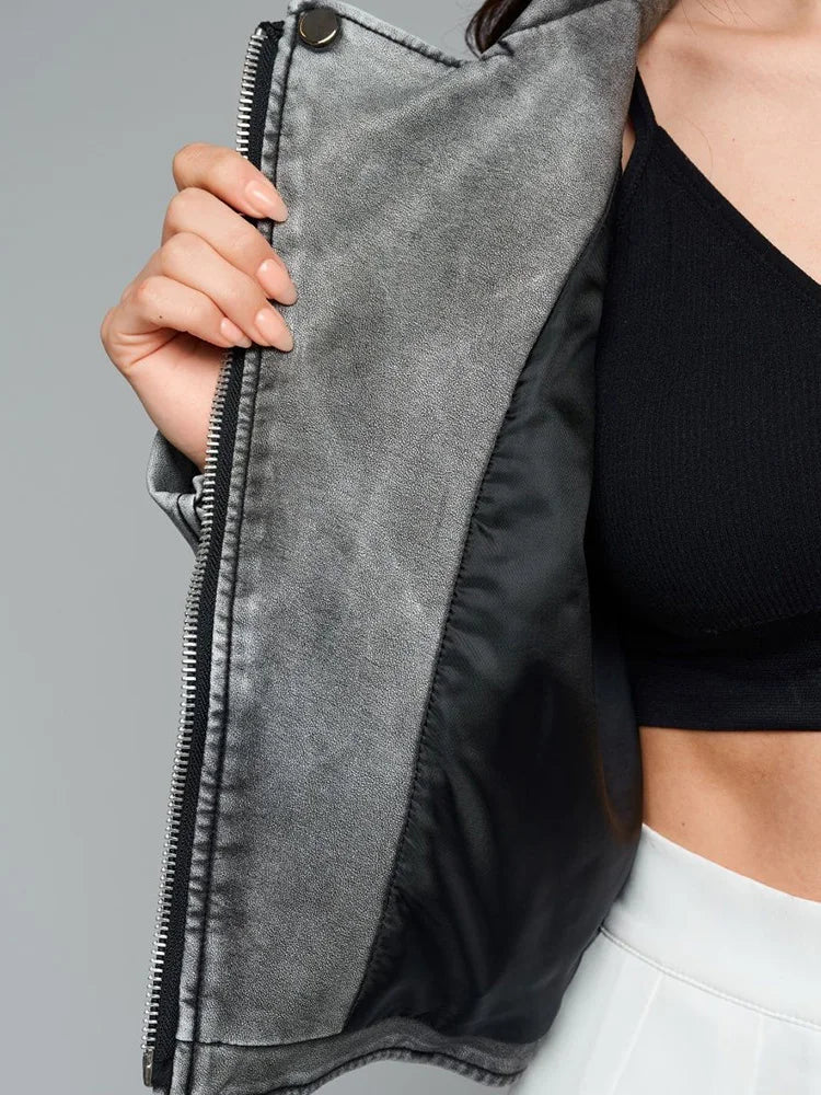 Vanessa Faux Leather Car Jacket